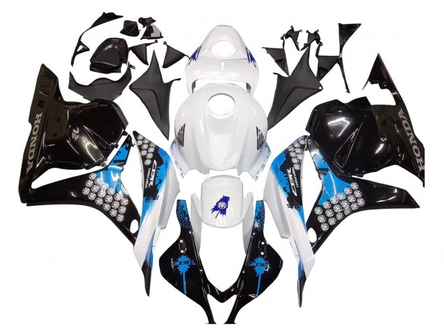 Kit Carenagens Moto Honda CBR600RR 2009-2012 - Branco Azul Preto Brilhante