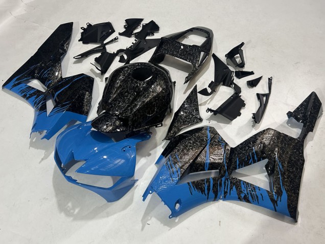 Carenagens Moto Honda CBR600RR 2009-2012 - Preto Forjado Fibra de Carbono Azul