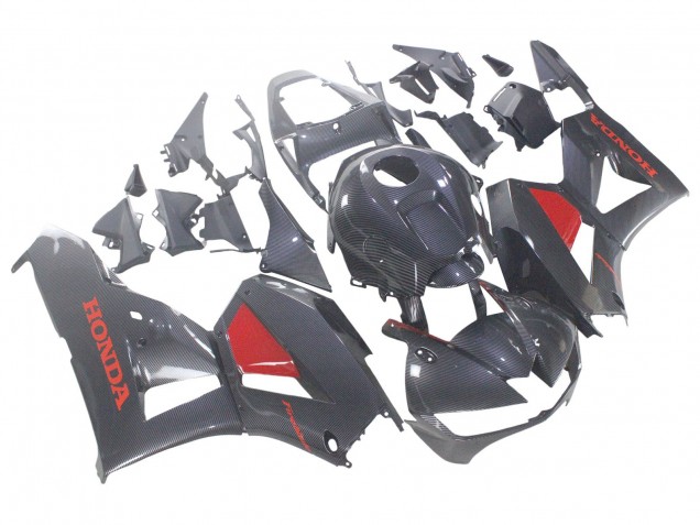 Carenagens Moto Honda CBR600RR 2013-2023 - Preto Fibra de Carbono Vermelho
