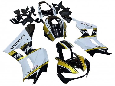 Carenagens Moto Honda CBR600RR 2013-2023 - Branco Ouro Preto Brilhante Repsol