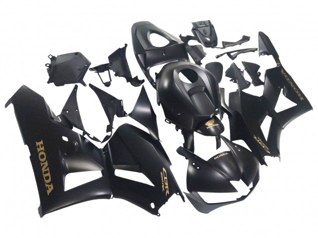Carenagens Moto Honda CBR600RR 2013-2023 - Preto Fosco Ouro Decalques