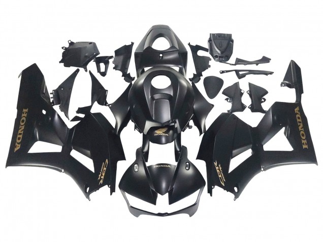 Carenagens Moto Honda CBR600RR 2013-2023 - Preto Fosco Ouro Decalques