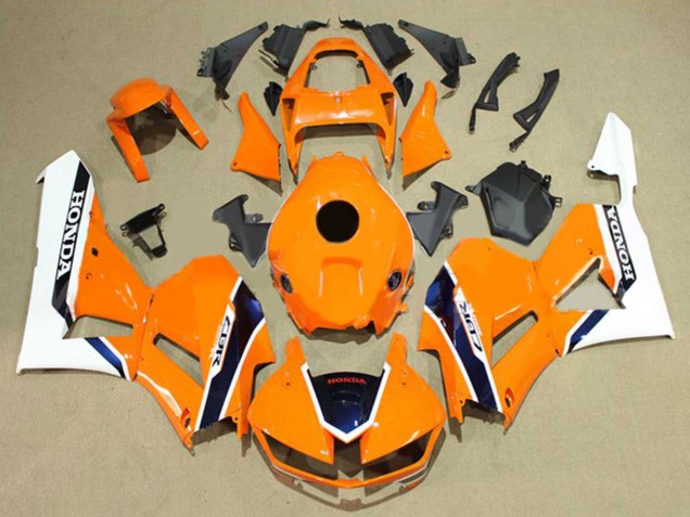 Carenagens Moto Honda CBR600RR 2013-2026 - Branco Laranja Azul Escuro