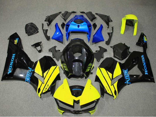 Carenagens Moto Honda CBR600RR 2013-2023 - Azul Amarelo Preto Brilhante