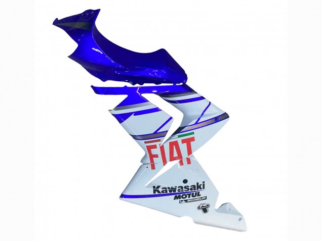 Carenagens Moto Kawasaki ZX10R 2004-2005 - Azul Brilhante Branco Fiat Motul