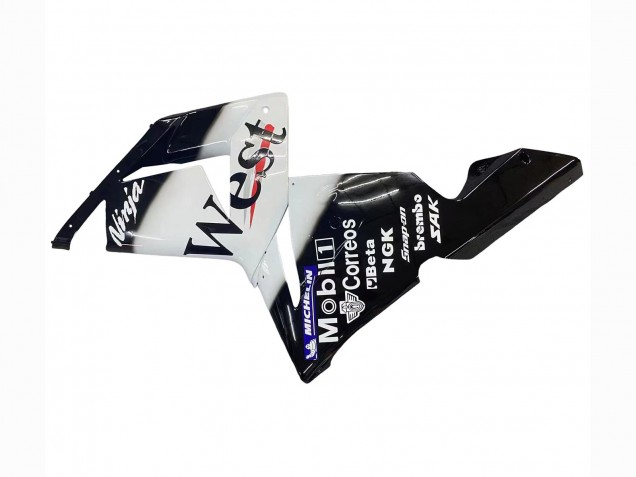 Carenagens Moto Kawasaki ZX10R 2004-2005 - Branco Preto West Ninja
