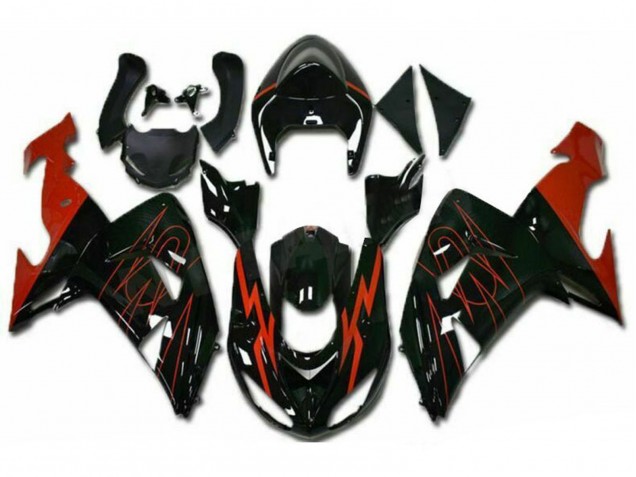 Carenagens Moto Kawasaki ZX10R 2006-2007 - Preto Brilhante Vermelho