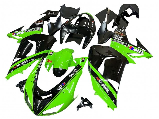 Carenagens Moto Kawasaki ZX10R 2006-2007 - Verde Preto Elf Touch4 3M
