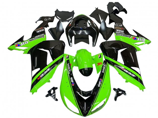 Carenagens Moto Kawasaki ZX10R 2006-2007 - Verde Preto Elf Touch4 3M