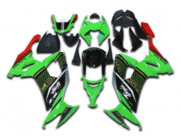 Carenagens Moto Kawasaki ZX10R 2006-2007 - Verde Vermelho Preto
