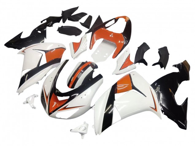 Carenagens Moto Kawasaki ZX10R 2006-2007 - Branco Laranja Preto