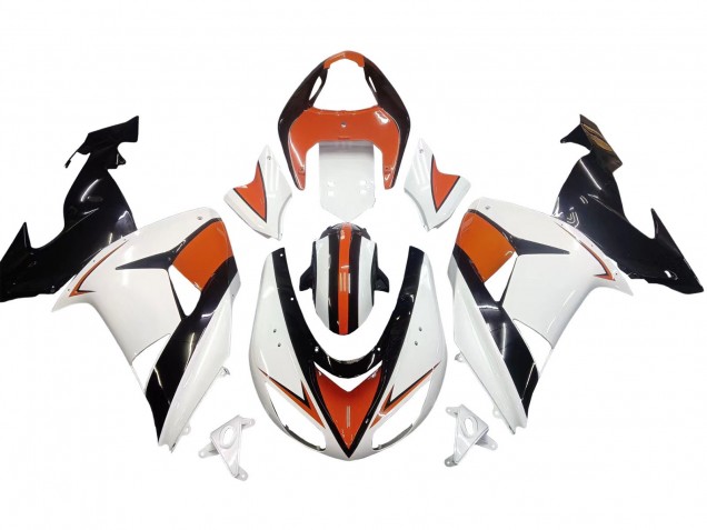 Carenagens Moto Kawasaki ZX10R 2006-2007 - Branco Laranja Preto