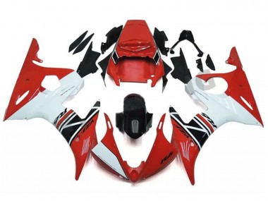 Carenagem Moto Yamaha YZF R6 2003-2004 - Vermelho Branco Preto Brilhante