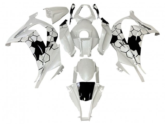 Carenagens Moto Kawasaki ZX10R 2008-2010 - Branco Preto