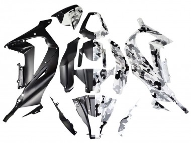 Carenagens Moto Kawasaki ZX10R 2008-2010 - Branco Preto Divisão