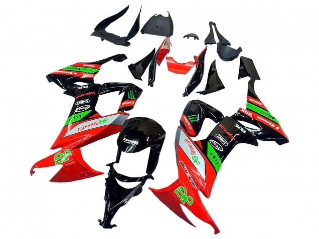 Carenagens Moto Kawasaki ZX10R 2008-2010 - Vermelho Verde Preto