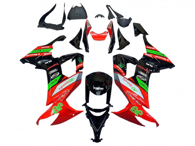 Carenagens Moto Kawasaki ZX10R 2008-2010 - Vermelho Verde Preto