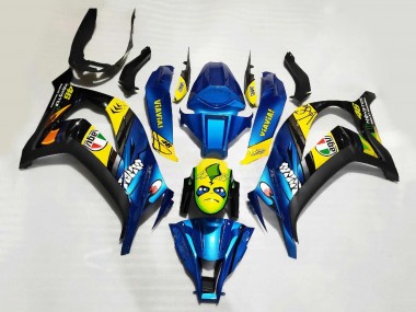Carenagens Moto Kawasaki ZX10R 2008-2010 - Azul Amarelo Preto Tubarão