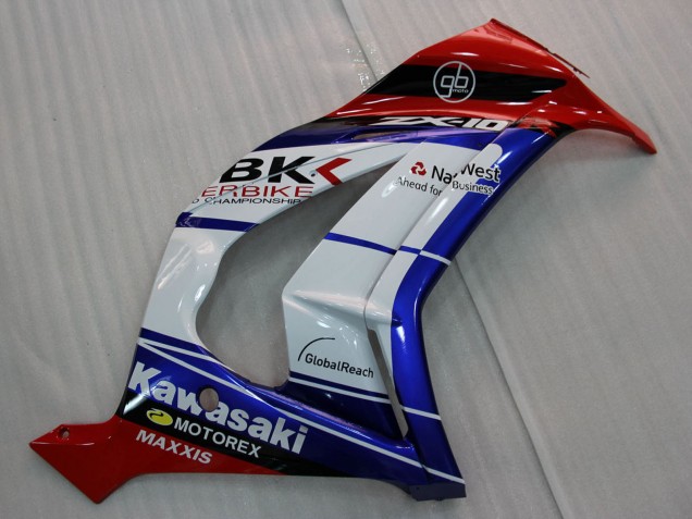 Carenagens Moto Kawasaki ZX10R 2011-2015 - Branco Azul Vermelho Preto SBK Maxxis