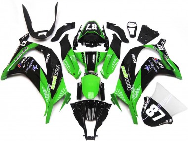 Carenagens Moto Kawasaki ZX10R 2011-2015 - Verde Preto Brilhante Azul Estrela Team Verde 87
