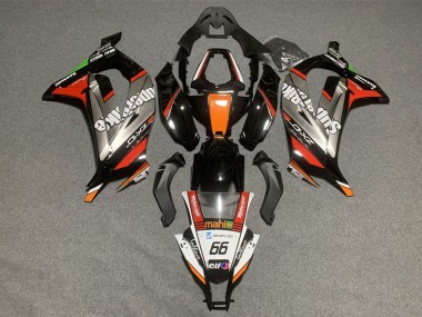 Carenagens Moto Kawasaki ZX10R 2011-2015 - Branco Laranja Preto Mahi Elf 66 Superbike
