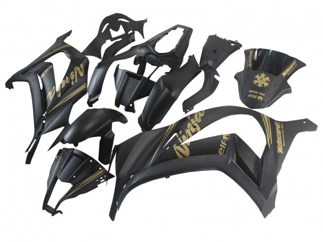 Carenagens Moto Kawasaki ZX10R 2011-2015 - Preto Fosco Ouro Neve Elf