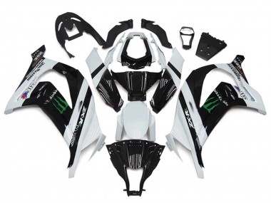 Carenagens Moto Kawasaki ZX10R 2011-2015 - Branco Preto Brilhante Verde Monstro