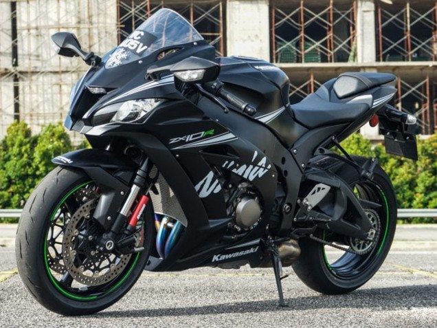Carenagens Moto Kawasaki ZX10R 2011-2015 - Preto Fosco Branco Verde Neve Decal