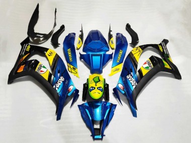 Carenagens Moto Kawasaki ZX10R 2011-2015 - Azul Amarelo Preto Tubarão