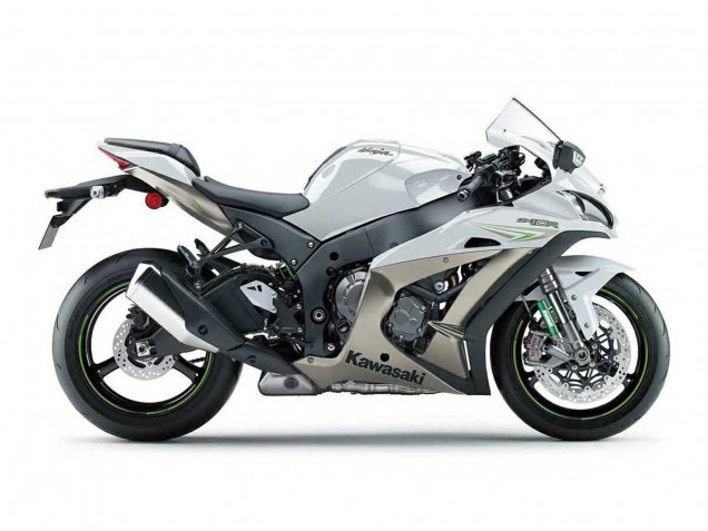 Carenagens Moto Kawasaki ZX10R 2016-2020 - Branco Pérola Verde