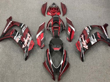Carenagens Moto Kawasaki ZX10R 2016-2020 - Vermelho Castanho Branco Preto Brilhante