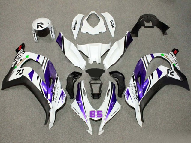 Carenagens Moto Kawasaki ZX10R 2016-2020 - Branco Roxo Preto Alstare 85