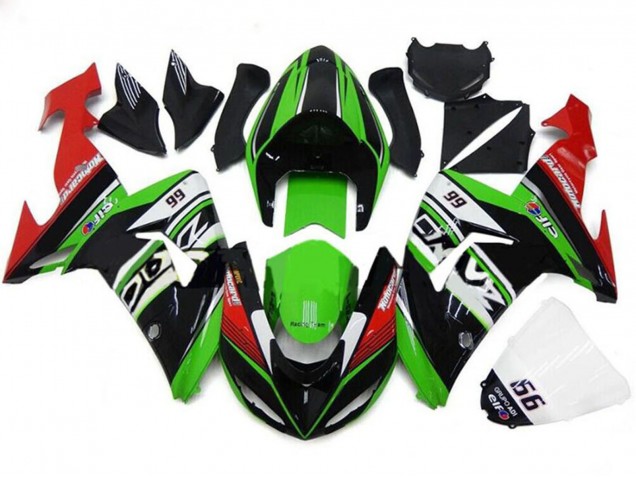 Carenagens Moto Kawasaki ZX10R 2006-2007 - Verde Branco Vermelho Preto 66