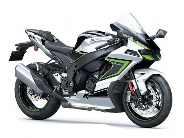 Carenagens Moto Kawasaki ZX10R 2021-2025 - Prata Cinzento Verde Preto
