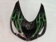 Carenagem Moto Kawasaki ZX14R ZZR1400 2006-2011 - Preto Brilhante Verde Chama