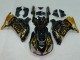 Carenagens Moto Kawasaki ZX14R ZZR1400 2006-2011 - Preto Brilhante Ouro Chama