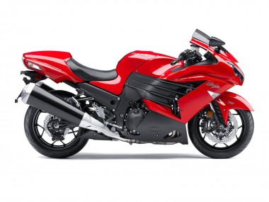 Carenagem Moto Kawasaki ZX14R ZZR1400 2012-2024 - Vermelho Preto Fosco