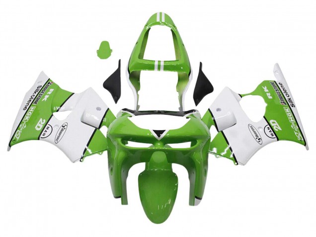 Carenagens Moto Kawasaki ZX6R 1998-1999 - Verde Branco Preto Silkolene Bridgestone