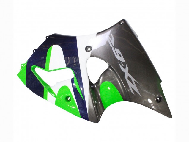 Carenagens Moto Kawasaki ZX6R 1998-1999 - Verde Branco Azul Escuro Prata