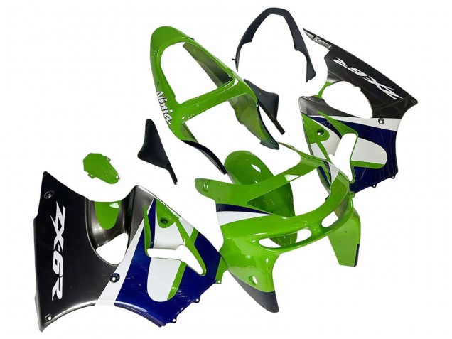 Carenagens Moto Kawasaki ZX6R 1998-1999 - Verde Branco Azul Prata Preto Brilhante