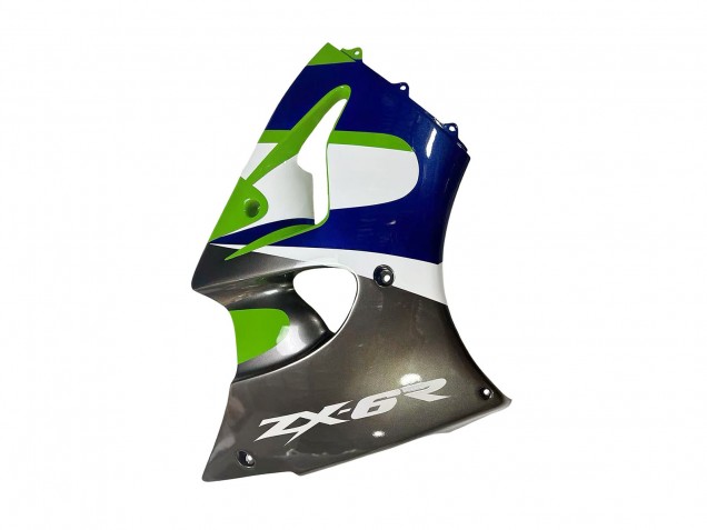Carenagens Moto Kawasaki ZX6R 1998-1999 - Verde Branco Azul Prata Preto Brilhante