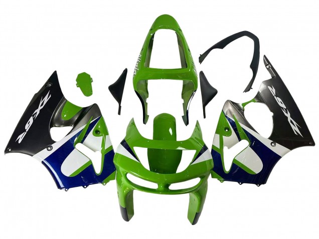 Carenagens Moto Kawasaki ZX6R 1998-1999 - Verde Branco Azul Prata Preto Brilhante
