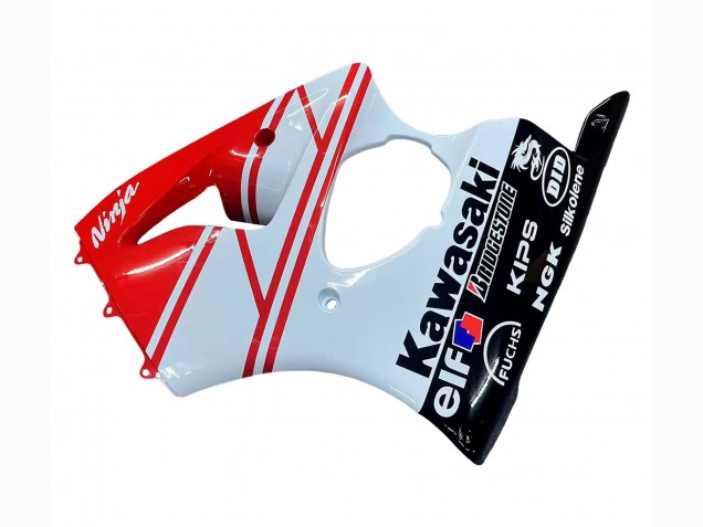 Carenagens Moto Kawasaki ZX6R 2000-2002 - Branco Vermelho Preto