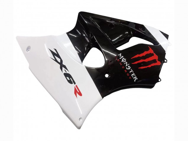 Carenagens Moto Kawasaki ZX6R 2000-2002 - Branco Preto Vermelho Monstro