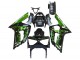 Carenagens Moto Kawasaki ZX6R 2003-2004 - Preto Brilhante Verde Chama