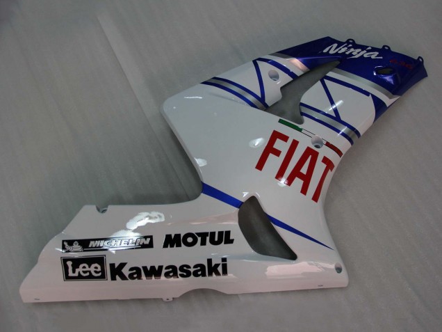 Carenagens Moto Kawasaki ZX6R 2003-2004 - Branco Azul Vermelho Fiat