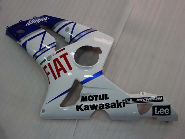 Carenagens Moto Kawasaki ZX6R 2003-2004 - Branco Azul Vermelho Fiat