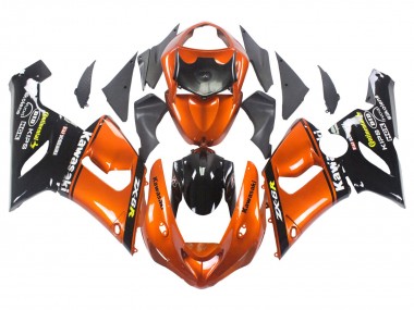 Carenagem Moto Kawasaki ZX6R 2005-2006 - Laranja Preto