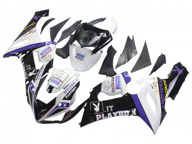 Carenagens Moto Kawasaki ZX6R 2005-2006 - Branco Roxo Preto Rizoma Playboy DENSO