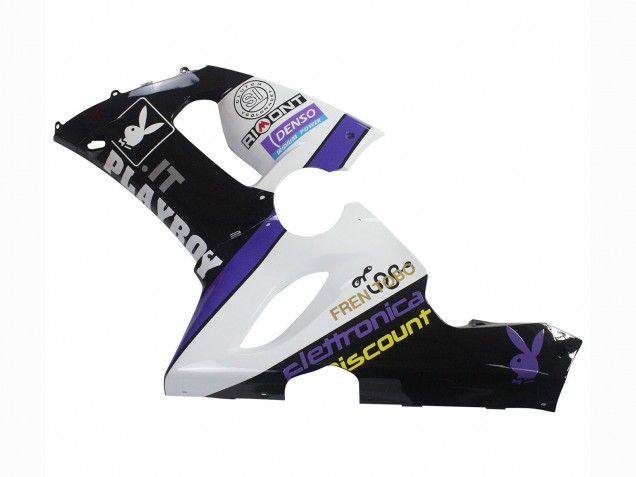 Carenagens Moto Kawasaki ZX6R 2005-2006 - Branco Roxo Preto Rizoma Playboy DENSO